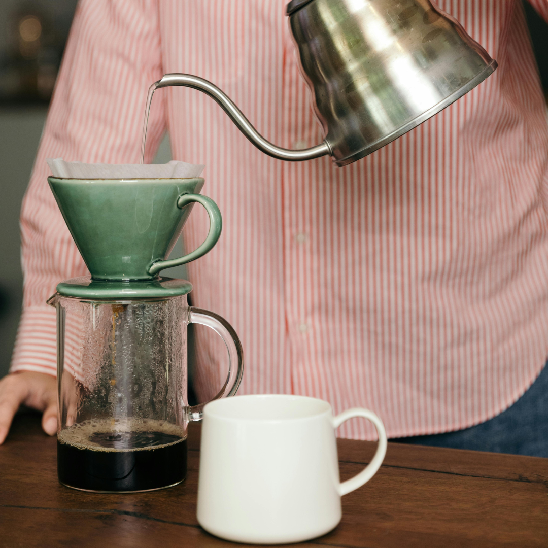 Pre-wetting the Coffee Grounds Pre-wetting the Coffee Grounds